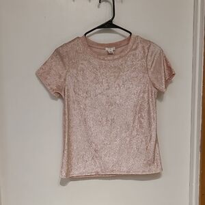 BP Blush Velvet Short Sleeve Top